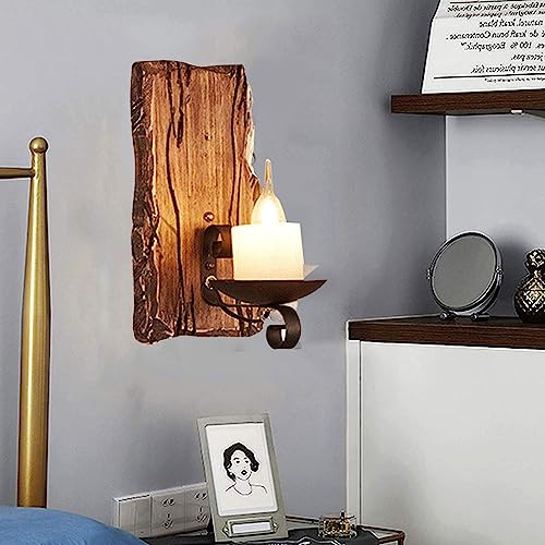 Wandleuchten Holz Retro Lichter E27 Vintage Milchglas Schlafzimmer Dekorieren Wandbeleuchtung Rustikale Wohnzimmer Wandlampe Für Einfache Treppe Gang Bar Loft Korridor Cafe Wandlampe Beleutung,B