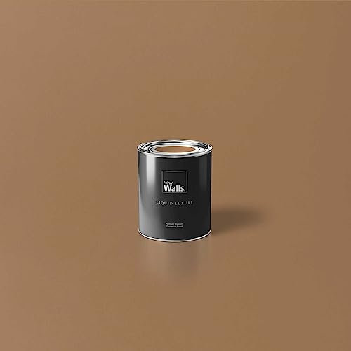 New Walls Premium Wandfarbe Beige, Goldbraun Liquid Luxury Dispersionsfarbe für Innenräume – 1 L