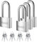 KAWAHA Candado de acero inoxidable de alta seguridad con llave de acero inoxidable para uso en interiores y exteriores (resistente, antioxidante) 41/40L-4PS (40 mm, llave igual L, 4 unidades)