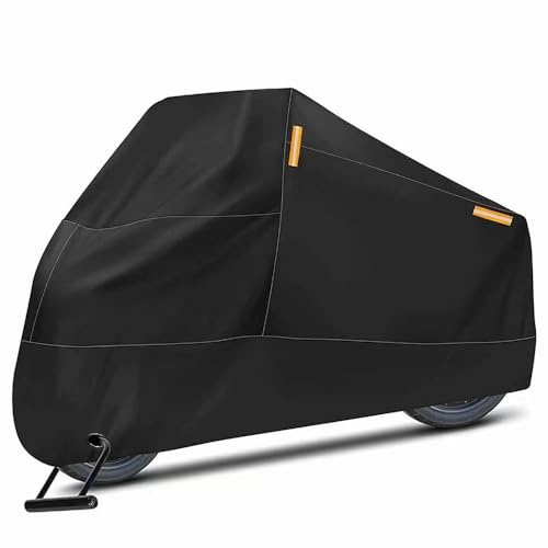 Jscarlife Waterproof Motorcycle Cover,Universal Motorbike Cover Outdoor Oxford Fabric Indoor UV Protection Dustproof All Season for Outside Storage Scooter Cycle Moped Cover (XL Size)