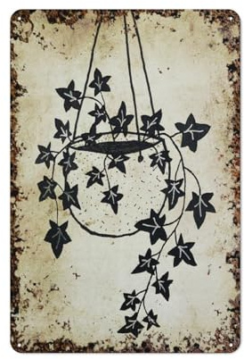 Ivy Plant Plant in Pot Novelty Retro Metal Tin Sign, Funny Wall Decor Garage Bar Courtyard Living room 8x12 Inch
