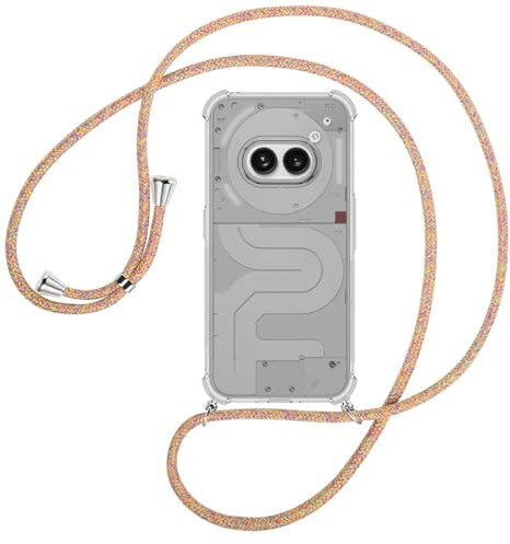mtb more energy® Handykette kompatibel mit Nothing Phone (2a) (A142, 6.7'') - Rainbow/Metallteile: Silber - Smartphone Hülle zum Umhängen - TPU Case