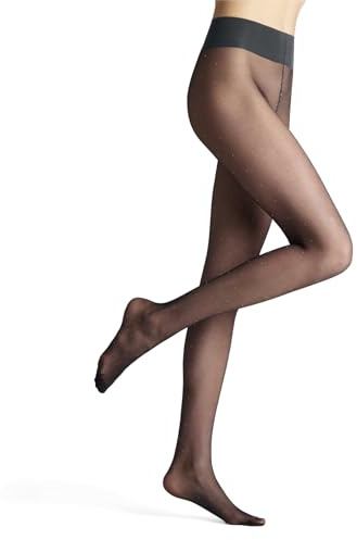 FALKE Plumetis 20 DEN W Ti trasparenti velati fantasia 1 pezzo, Collant Donna, Grigio Graphite 3146, S-M