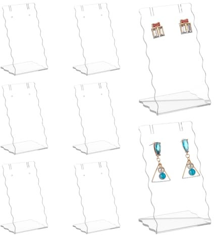 PH PandaHall 6PCS Acryl-Ohrring-Halter Clear Ohrring Display Ständer L-Form Ohr Organizer Dangling Ohrring Ständer für Ohrring-Schmuck schräg zurück Display Marketing 6.8x12x11cm