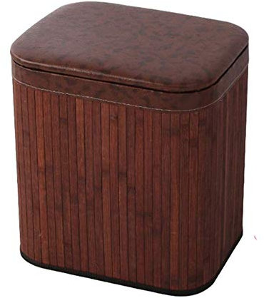 JXIPANUL Fußhocker, Sofahocker, Bambus-Strickhocker mit Stauraum, Sitzschuhbank, Tür, Wohnzimmer, Heimdekoration, 5 Farben, 2 Größen (Farbe: B, Größe: 40 x 34 x 45 cm)