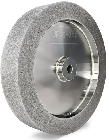 CBN Grinding Wheel 8 inch, 1.5 Wide, 5/8 Arbor, 180 Grit for Sharpening Woodturning Tool、Knife、High Speed Steel Tool，Fits Most 8 Bench Grinder