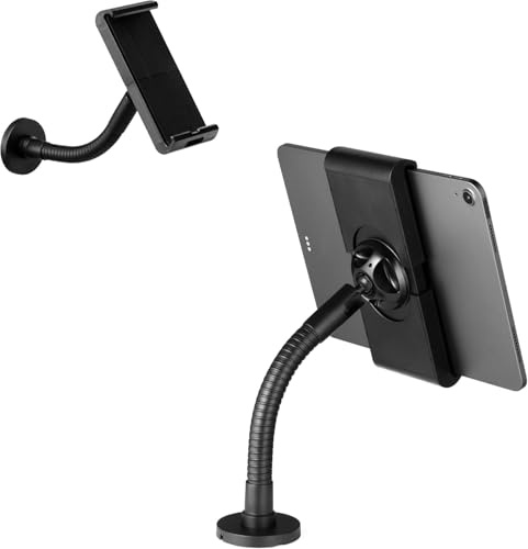 Durable Tablet Halterung Schwanenhals Tough, 7-13 Zoll, Schwarz, 894401 | Biegsamer Halter fuer Wand oder Tisch, 360 Grad drehbar, Diebstahlschutz, flammgehemmtes Material
