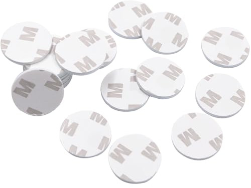 Moeey Double Sided Adhesive Pads,Round Sticky Pads Heavy Duty,Strong Mounting Tape,Pre-Cut Foam Pads, Waterproof for Walls Picture, Car, Home, Office (2 x 25mm)