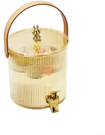 Jarra de agua fría de gran capacidad con grifo, dispensador de té de frutas de 3,5 L/5 L, contenedor de bebidas para nevera, fiesta, picnic, uso diario (dorado, 3,5 L)
