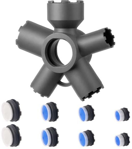 BOXOB 10 in 1 Faucet Aerator Removal Tool with 8 Pcs Different Sizes Refill, Faucet Aerator Key Removal Wrench Tool for Home Faucets and Plumbing Repair