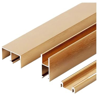 Aluminum Glass Sliding Door Track,Sliding Door Track Set,Sliding Door Groove Rails,Glass Window Track for Display Cabinets(Gold,110cm/43.31in)