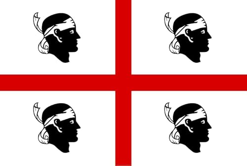 Bandera italiana de Cerdeña de 5 x 3 pies, 100% poliéster con ojales FlagSuperstore
