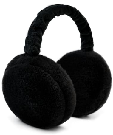 SEYUFN Verstellbar Ohrenwärmer Damen Ohrenschützer Winter Ohrenwärmer Faltbare Ohrenschützer Damen Earmuffs Mädchen Plüsch Ear Warmer (Schwarzen)