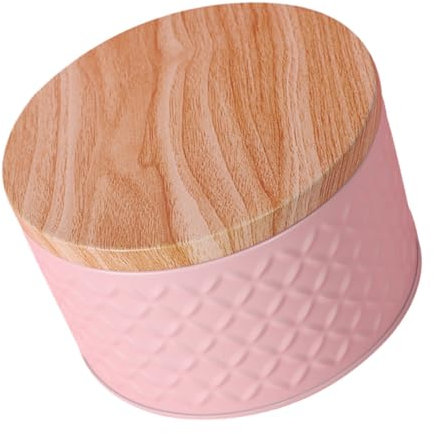 DIYEAH Scatola in Ferro Rosa Per Dolci Con Coperchio Contenitore Grande Per Biscotti Caramelle e Snack Porta Snack Stabile Per Cucina e Feste Natalizie