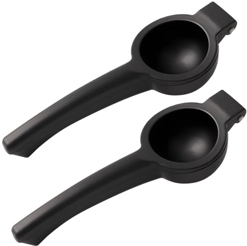 Presse-citron manuel en aluminium noir avec long manche et design en arc pour citrons et citrons verts