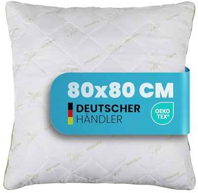 Bestlivings Kopfkissen Bamboo Mesh (80 x 80 cm) Made IN Germany - Öko-Tex, mit Bambusfaser und 3D Klimaband, temperaturausgleichend, formstabil durch Steppung