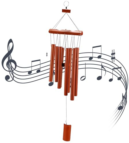 Bamboo Wind Chimes, 8 Tubes Wind Chimes for Outside, Musical Bells Outdoor & Indoor Sympathy Bamboo Outdoors for Garden Yard Patio