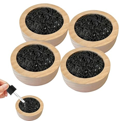 4 Pcs Lava Rock Essential Oil Diffuser Lava Stone Small Passive Diffuser for Sauna Decorating at Home, Office, Bedroom, Bathroom or Car, Individually Packaged Suitable for Gift-Giving