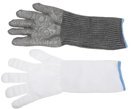 DIYEAH Gants Anti-coupure Acier Inoxydable Résistants pour Cuisine Protection Mains et Poignets Confort Respirant Étendue pour Écaillage Huîtres et Découpe Fruits de Mer Unisexes