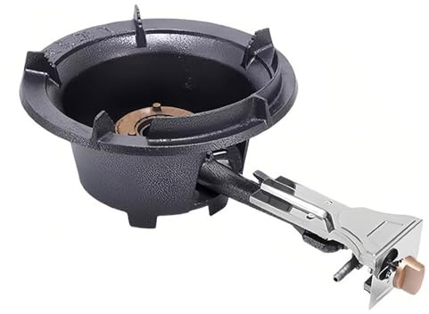Hornillo Gas Butano, Presión Alta Cocina de Gas Butano con Encendido Automático, Potencia Ajustable, Quemador Individual de Hierro Fundido, Ideal para Cocinar en Wok(32cm)