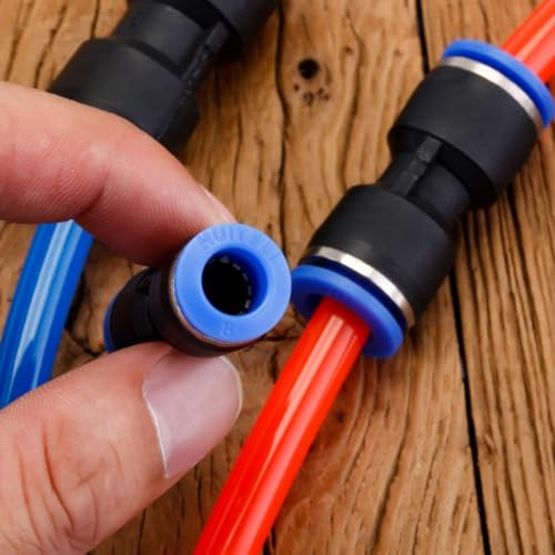Push Connect Fittings für 6 mm, 8 mm, 10 mm, 12 mm Luftleitungsschläuche, gerade pneumatische Schnellverbinder für Industriemaschinen, 40-teiliges Set mit PU für Pla