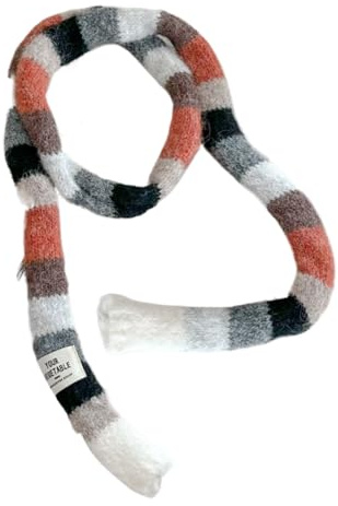Gestreifter Strickschal – hochwertige, bunte, schlanke Design-Kollektion, ultraweiche Nackenverzugsschutz-Technologie, leichte, bequeme Stoffkonstruktion, unverzichtbares Winter-Accessoire für Frauen
