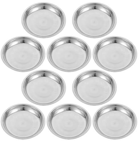 Abaodam 10 Stück Pack Edelstahl Katzennäpfe Hundenäpfe Flach Schnurrhaarfreundlich 174cm Rostfreie Metall Futterschalen für Katzen Welpen und Haustiere