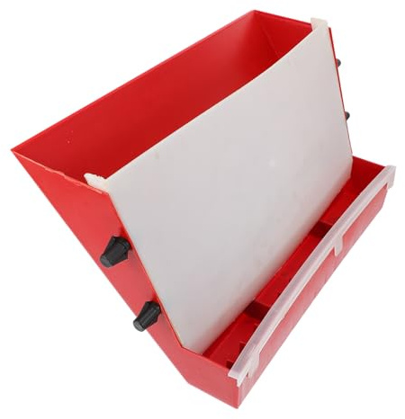 VANZACK Automatic Quail Feeder Box with Large Capacity Plastic Container and Fixed Hook for Poultry Feeding, Suitable for Quail and Chick Crumbs in Outdoor Or Cage Use Random Color