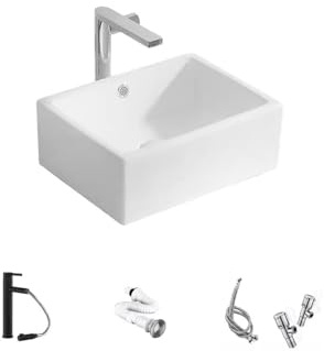 Lavandino da Appoggio per Bagno Lavabo da appoggio lato stretto di piccole dimensioni in ceramica piccolo