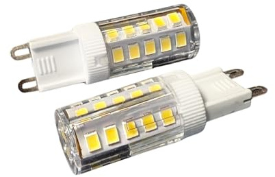 A2ZWORLD 2 Pezzi Lampadina LED G9 220V, 4W 400LM, Bianco Caldo 3000K, 32 SMD 2835, Luce 360°, Ø15x44mm, per Plafoniere Lampade Decorative e Faretti