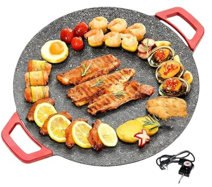 Piastra Elettrica Per Grigliare E Friggere - Padella Elettrica E Piastra Per Grigliare | Per Grigliata Durante I Picnic | Per Uso In Casa Cucina Ristorante Picnic All'Aperto Grigliata Al Chius