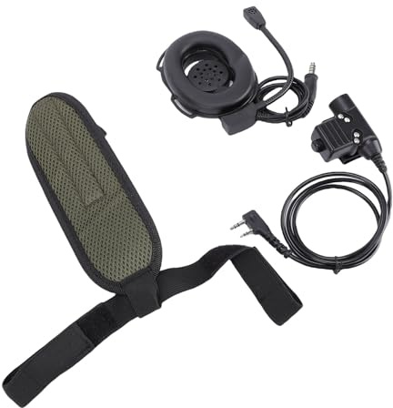 Generic Radio Headset with Noise Cancelling Mic Headband Push to Talk Key Headphones for UV5R Plus BF888S TK3202 Outdoor Sports Communication (Black)