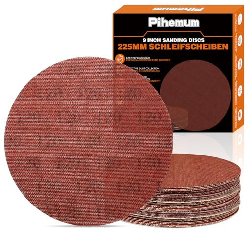 pihemum 30 Pezzi Dischi Abrasivi 225mm Rete Grana 120 Carta Vetrata per Levigatrice Giraffa