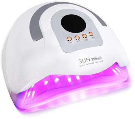 Dreamhigh UV-lampa för gelnaglar, 380 W UV LED-nagellampa med bilsensor, naglar för manikyr och pedikyr, UV-lampa med 4 timer, professionell nageltork för alla gelnagellack, shellac, gelnaglar