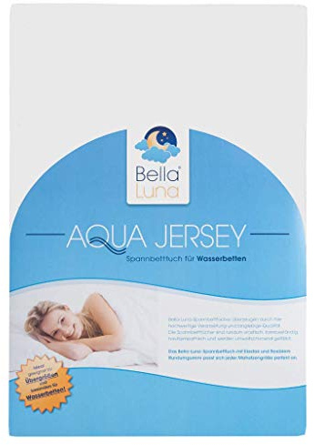 Bella Luna - Spann-Bettlaken 180x200cm für Boxspringbett auch passend für 200x200 cm / 200x210cm / 200x220cm Übergröße Jersey Bettbezug Baumwolle Elastan Bettlaken 180x200cm bis 200x220 cm - Weiss