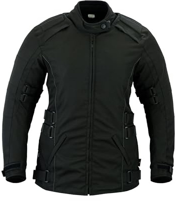 Texpeed Womens Motorcycle Biker Jacket Ladies Waterproof Black Textile Cordura Long Coat With Motorbike CE Armour (EN 1621-1) 22