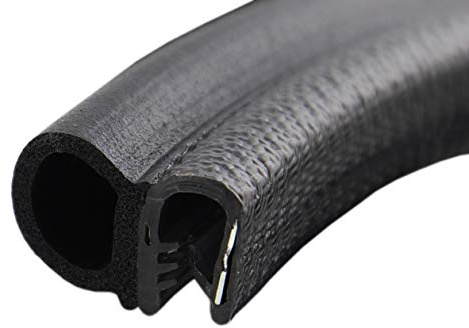 SMI-Dichtungsprofil DS1 für 1-4mm PVC mit Stahleinlage/EPDM Moosgummi selbstklemmend ohne Kleber – Kantenschutz mit Dichtung seitlich, Kantenschutzdichtprofil für Auto, Kofferraum