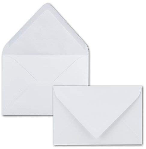 50x Briefumschläge 12 x 18 cm - ca DIN B6 mit Nassklebung, weiß, stabile 100 Gramm pro m², Umschläge für Grußkarten und Einladungen