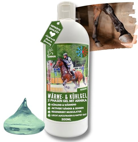 EMMA Kühlgel Pferd I Pferdebalsam wärmend & kühlend 500ml Arnika Salbe hochkonzentriert Gel für Sehnen Gelenke Muskeln Pferde Beine I Kühlsalbe Pferd mit Menthol Arnica Gel extra stark bei Verspanung