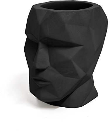balvi Stiftbehälter The Head Farbe schwarz Form eines geometrisch stilisierten Kopfes Zement