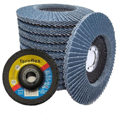 Feroflex® - Dischi lamellari di qualità professionale, 100 pezzi, 125 mm, grana 40