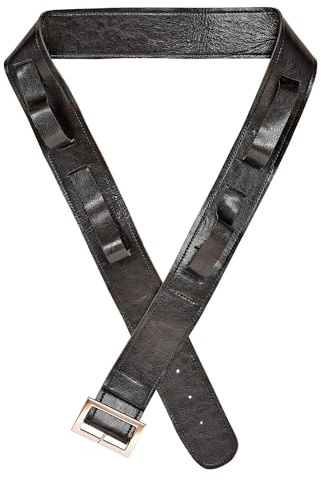 WIDMANN 09835 - Faux Leather Belt with 4 Holsters for Swords and Weapons, Adult Unisex, Middle Ages, Knights, Pirates, Carnival, Black Color