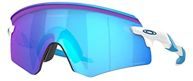 Oakley Herren Encoder Sonnenbrille, Poliertes Weiß/Prizm Saphir, Standard