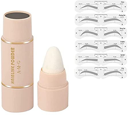 kit de mise en forme de tampon pour sourcils, outils de maquillage pour femmes, crayon à sourcils + carte de sourcils de mise en forme, outil de coiffage réutilisable (Somky-Gris)