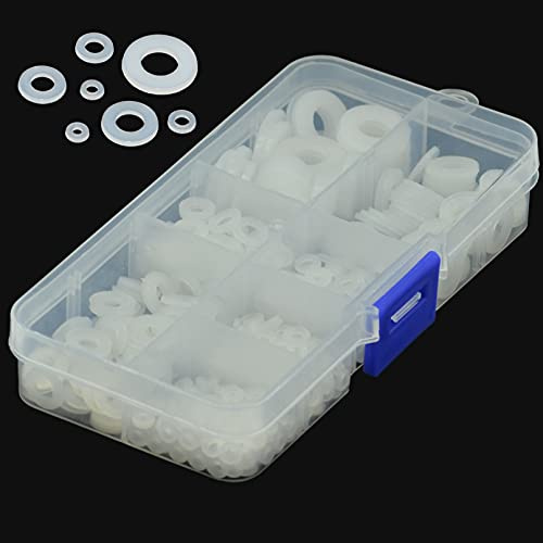 600 Stück M2-M8 Nylon Flache Unterlegscheiben Sortiment Kit (weiß)