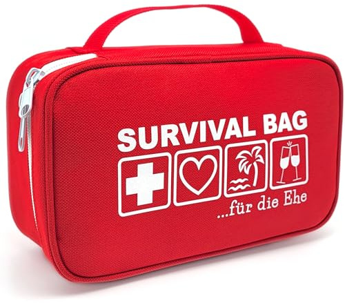 HAPPY DIKDIK Survival Bag für die Ehe - Hochzeitsgeschenk für Brautpaar - Kreatives Geldgeschenk zur Hochzeit - Originelles Verlobungsgeschenk - ohne Inhalt