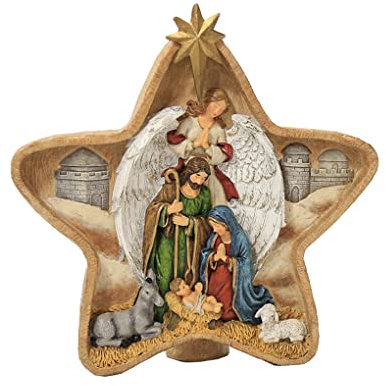 DorkasDE Christentum Jesus Krippe Ornamente Hochzeitsgeschenke Festivalsgeschenk Haus Desktop Dekoration