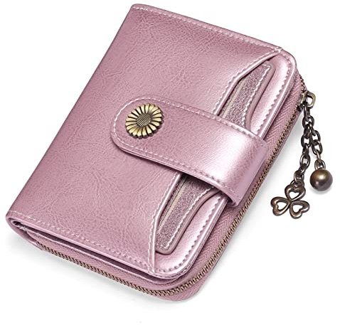 SENDEFN Geldbörse Damen Klein,Geldbeutel Frauen Veganes Leder,mit Münzfach Kleines Zipper Brieftasche Kartenhalter mit RFID Blocker