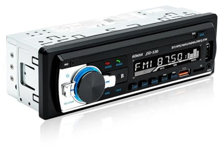 VIGORTHERIVE Radio de Coche estéreo 520 Bluetooth Auto Radio con Control Remoto 12V en el Tablero 1 DIN Coche MP3 Reproductor Multimedia Conector ISO con FM/USB/SD/AUX
