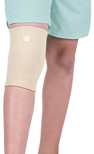 KARM Ginocchiera Bambini - Supporto per ginocchio pull-up per sport, attività quotidiane e diverse condizioni del ginocchio (Beige)